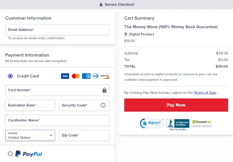 the-money-wave-checkout-page